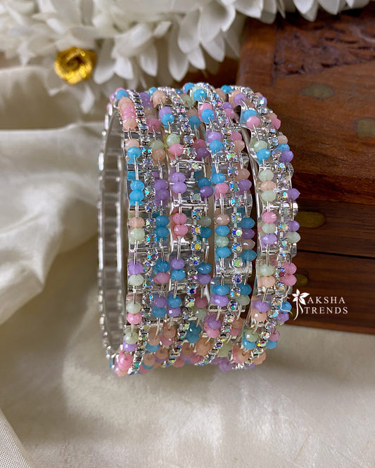 Fancy Silver Multi bead Bangles Aksha Trends