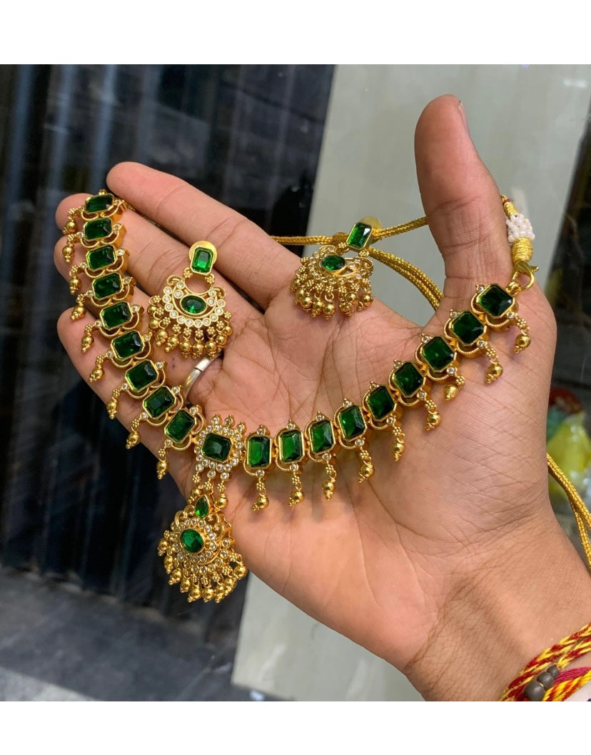 Palakka stone Necklace Aksha Trends
