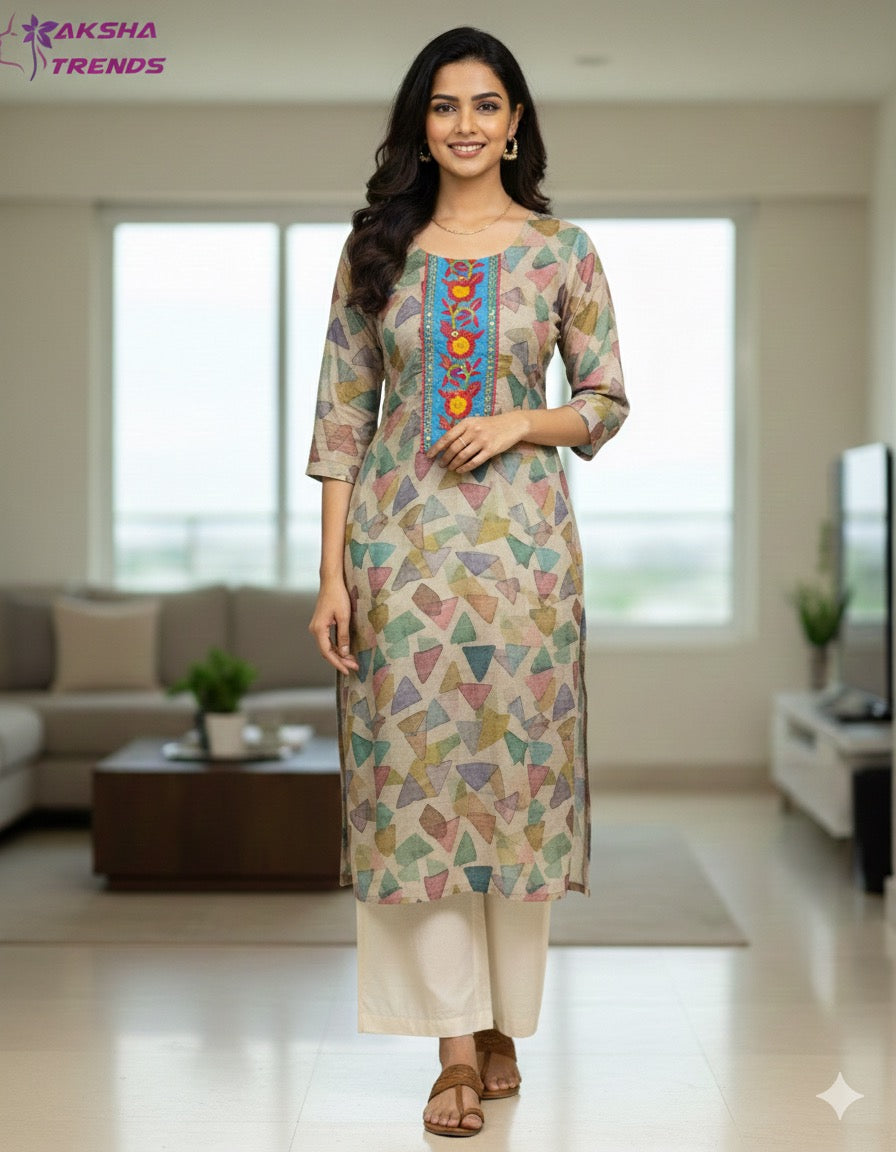 Tissue Silk Kurtis Aksha Trends 