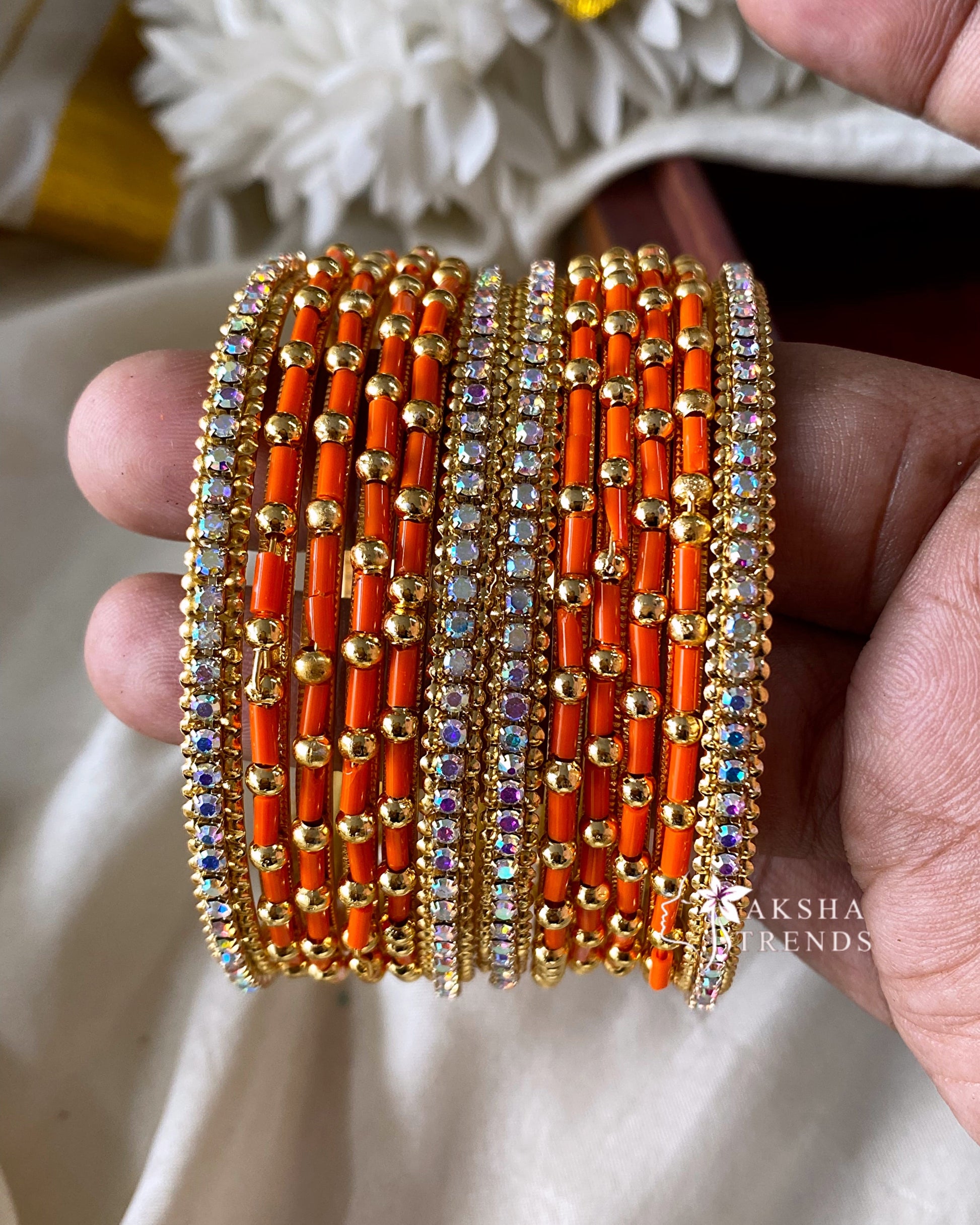 Fancy metal Bangles (12pc) Aksha Trends