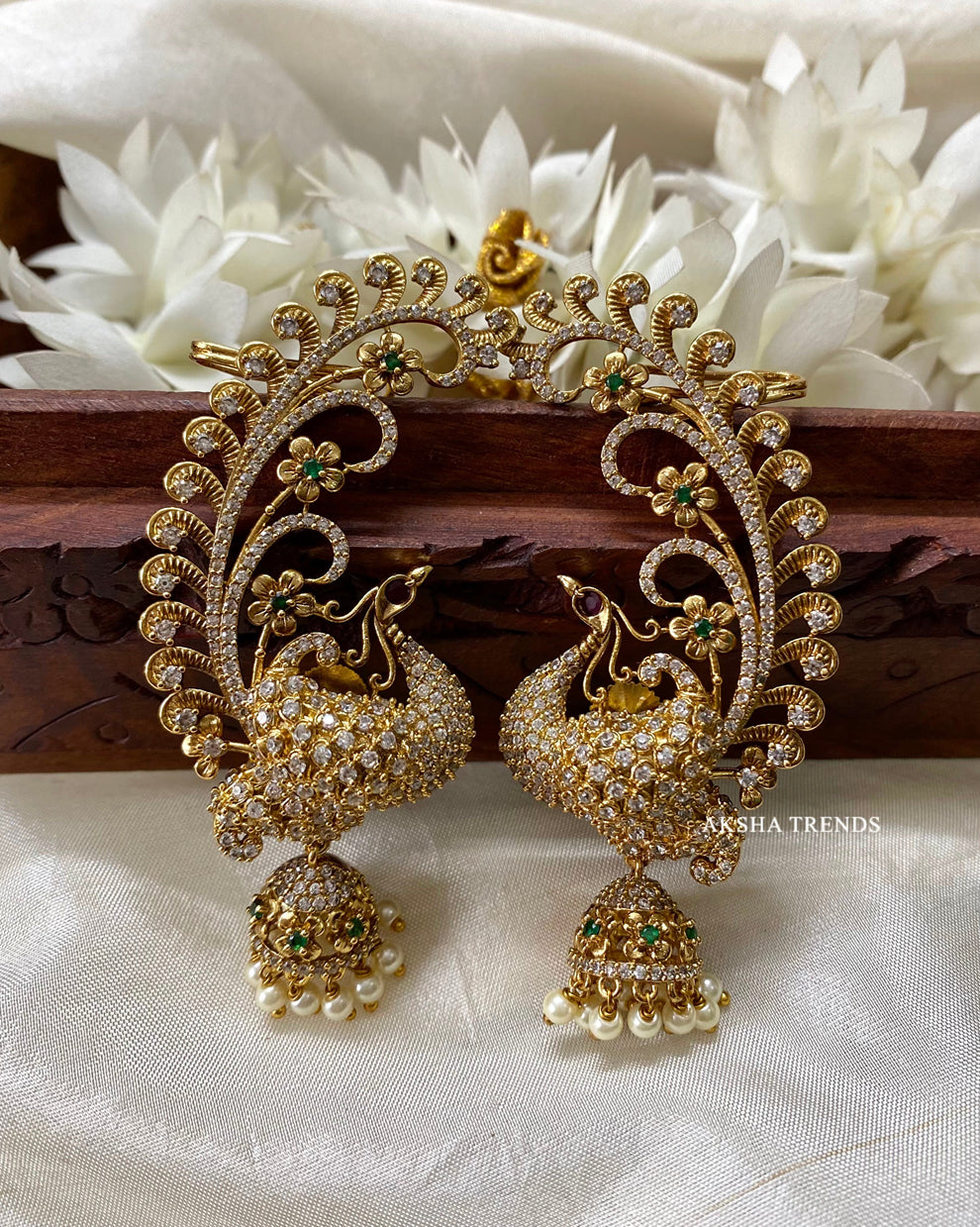 Bridal diamond ear cuff Jhumkas Aksha Trends 