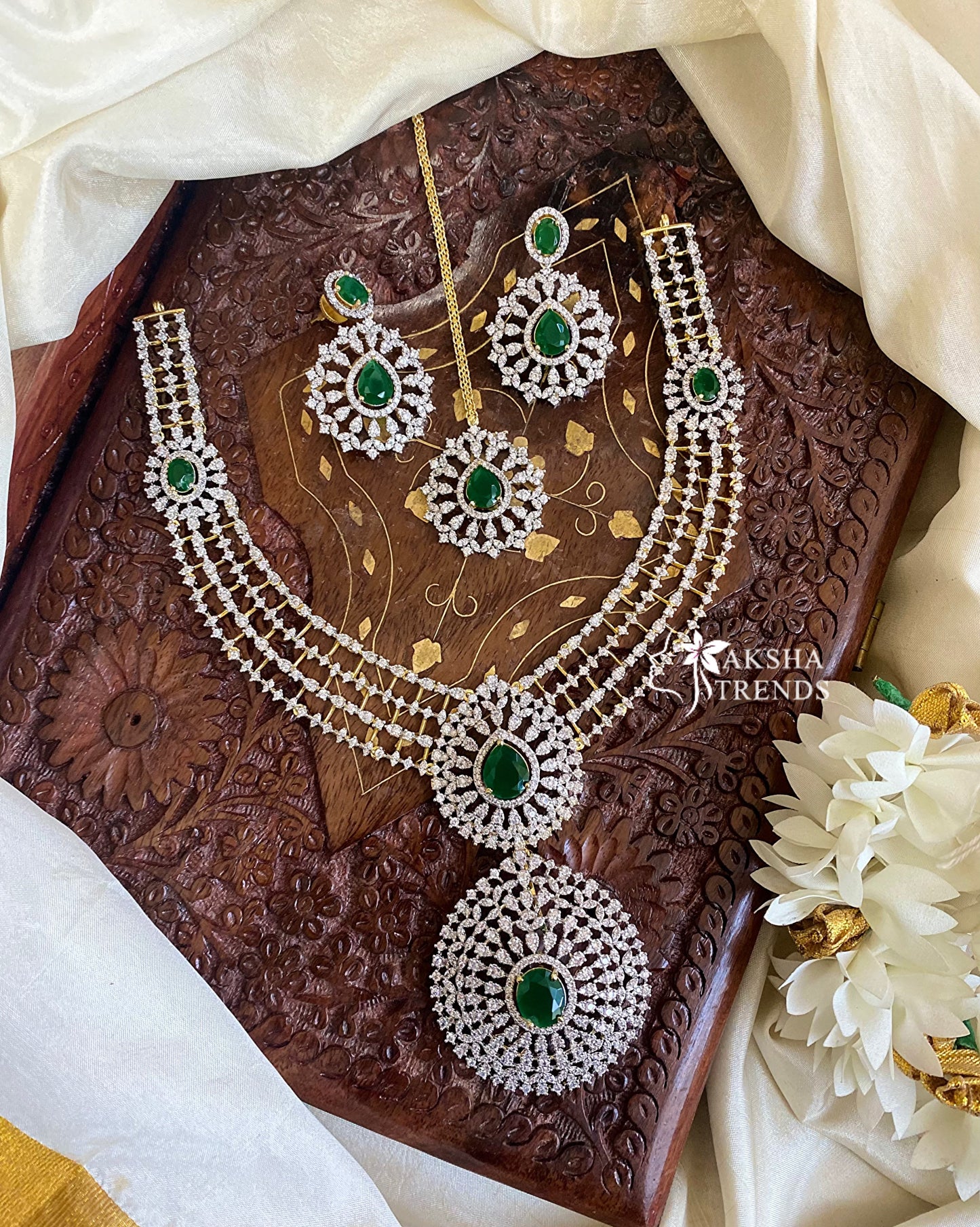 Ziva diamond bridal necklace -Green Aksha Trends