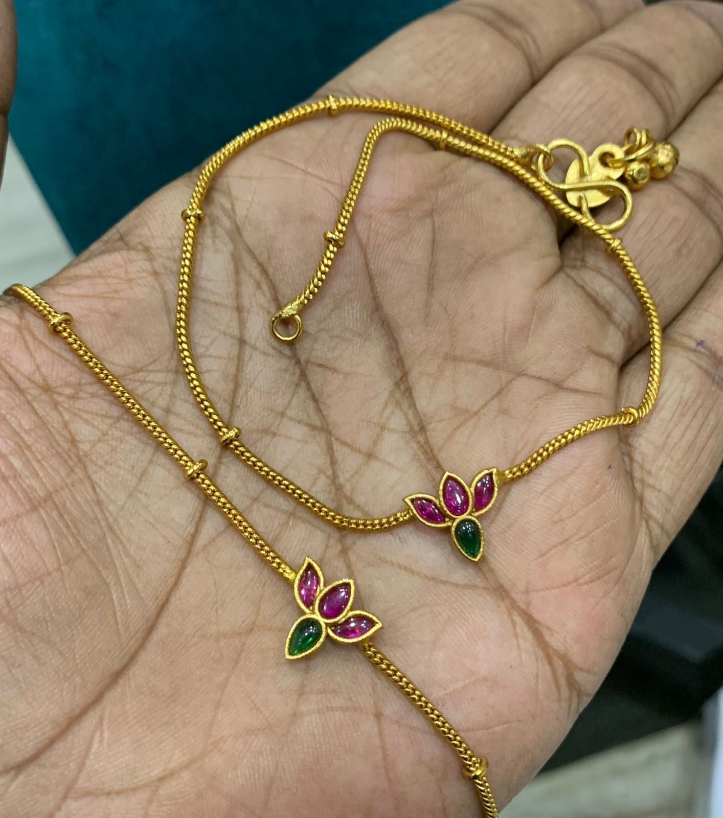 Premium Lotus kemp Anklet / kolusu Aksha Trends
