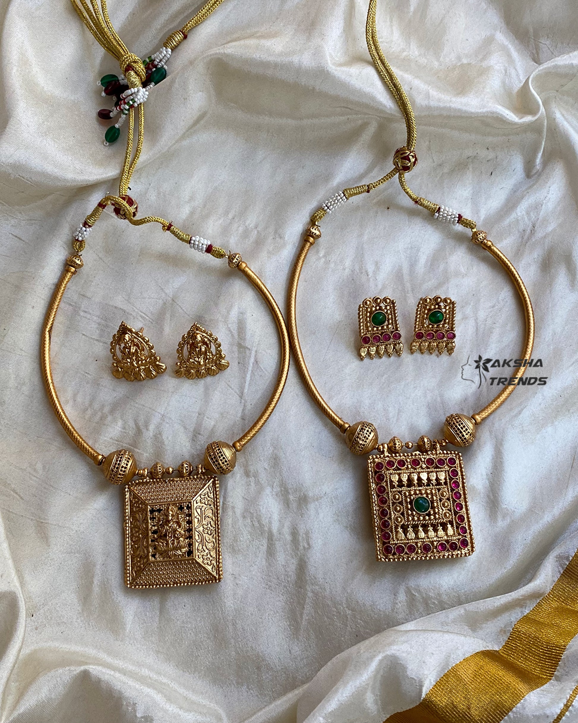 Reversible lakshmi Hasli pendant Aksha Trends