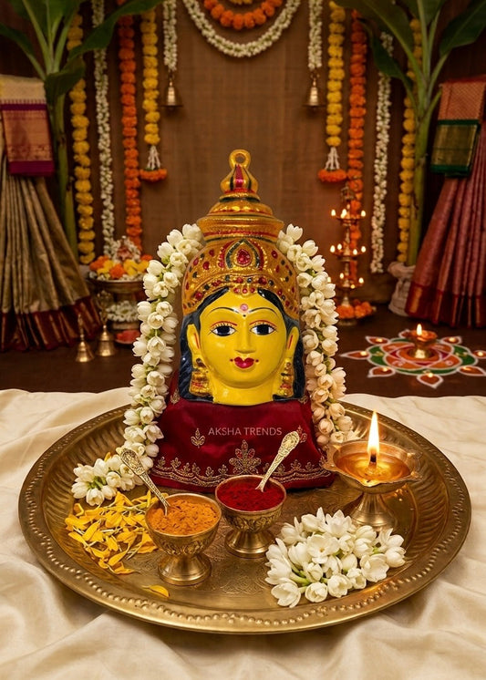 Varalakshmi Amman face yellow Aksha Trends