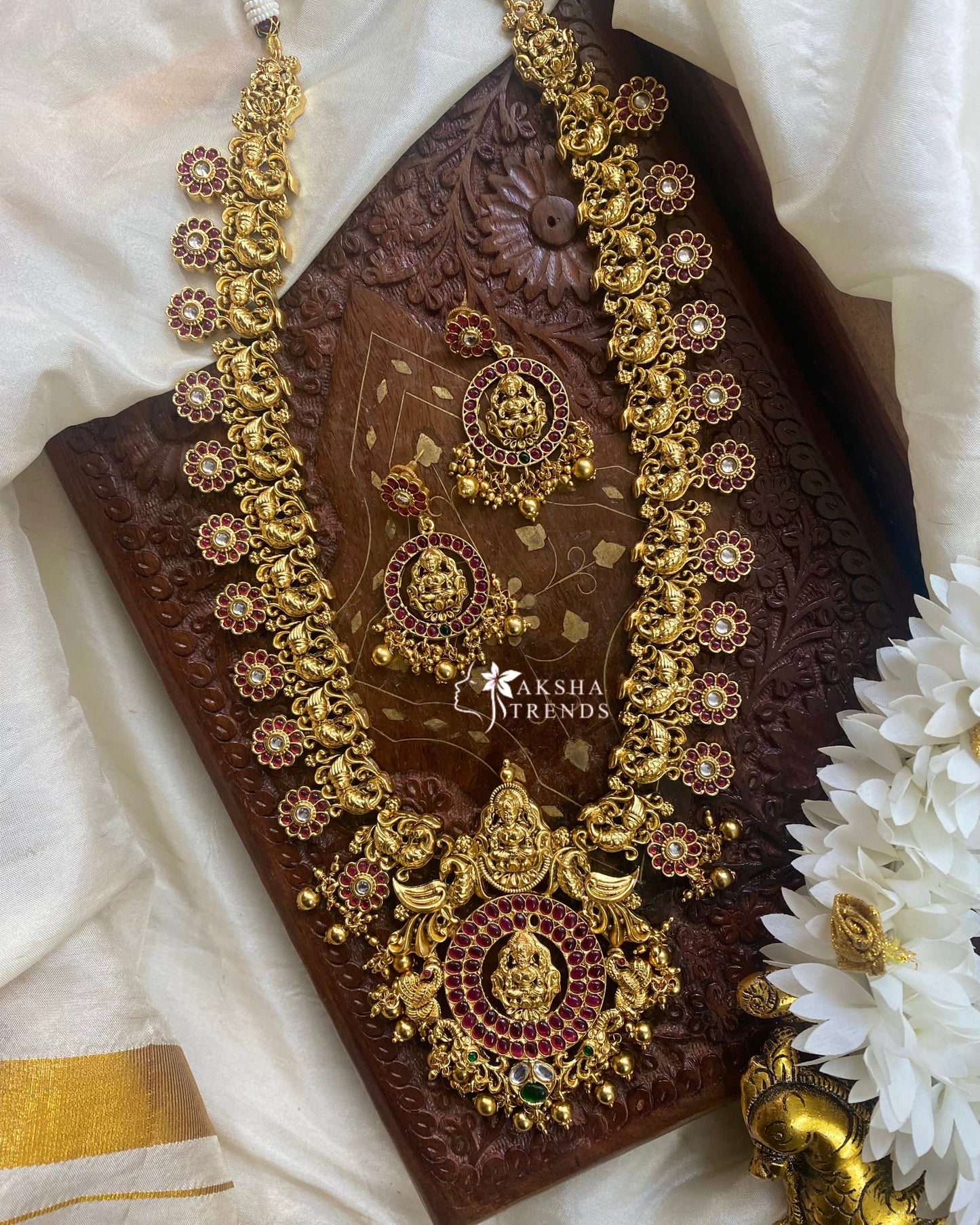 Jewelry Gold Haram Designs In 80 Grams Nagasi Bridal Haram -Gold