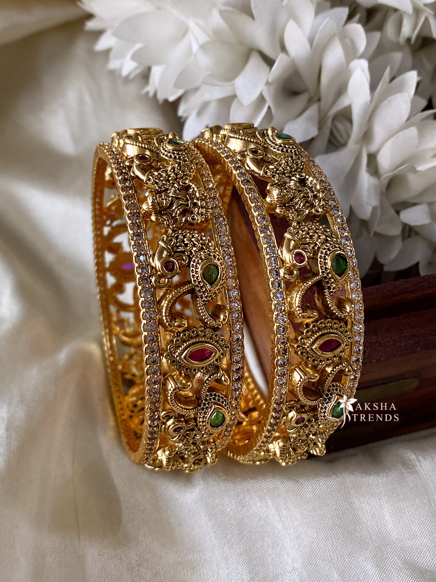 Peacock bridal Bangles Aksha Trends