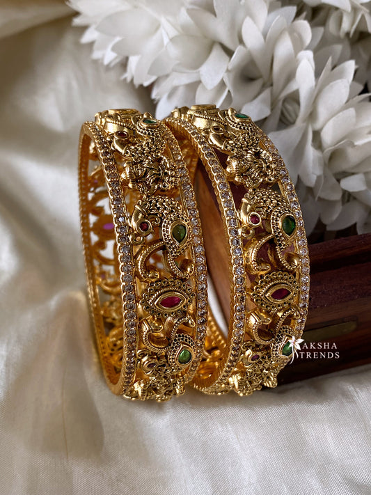 Peacock bridal Bangles Aksha Trends