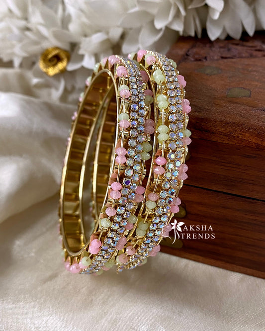 Fancy stone Multi bead Bangles (2pc) Aksha Trends