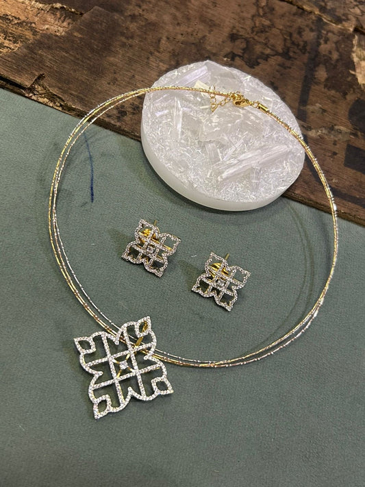 Kolam diamond necklace Aksha Trends