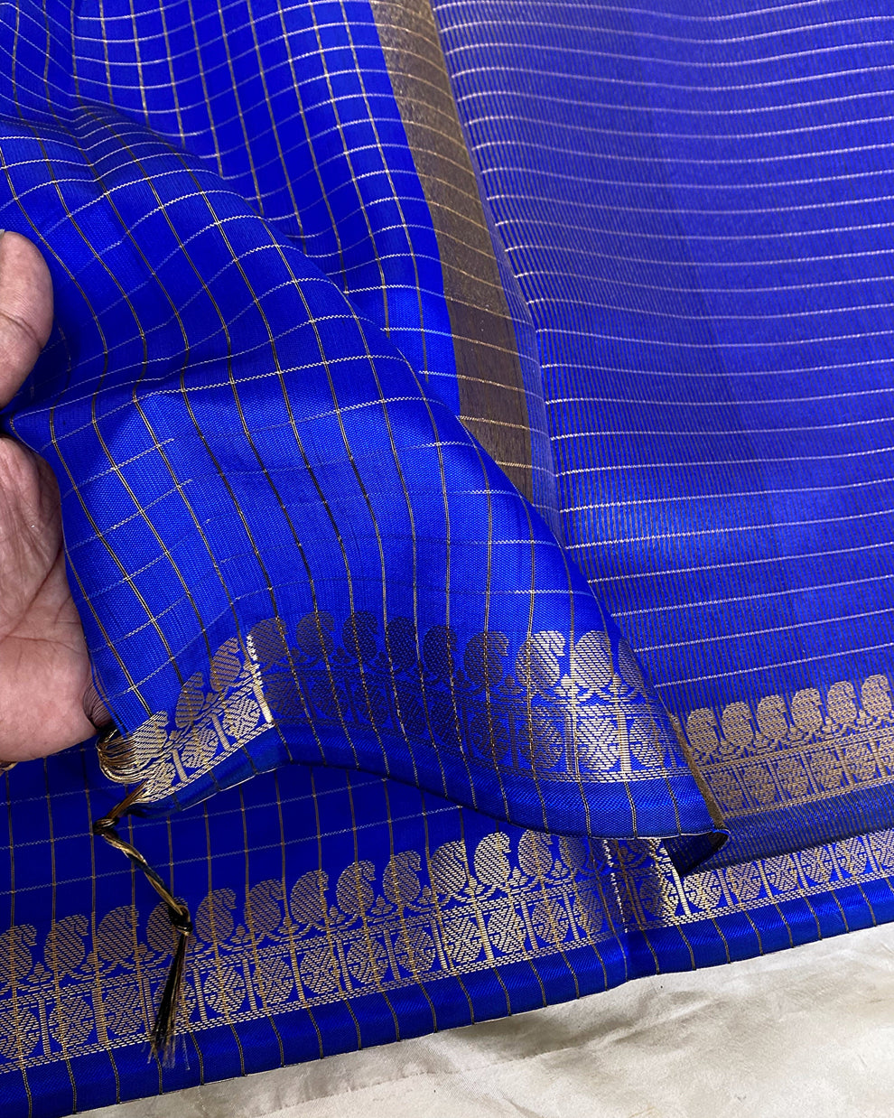 Soft Silk Checked Saree Aksha Trends 