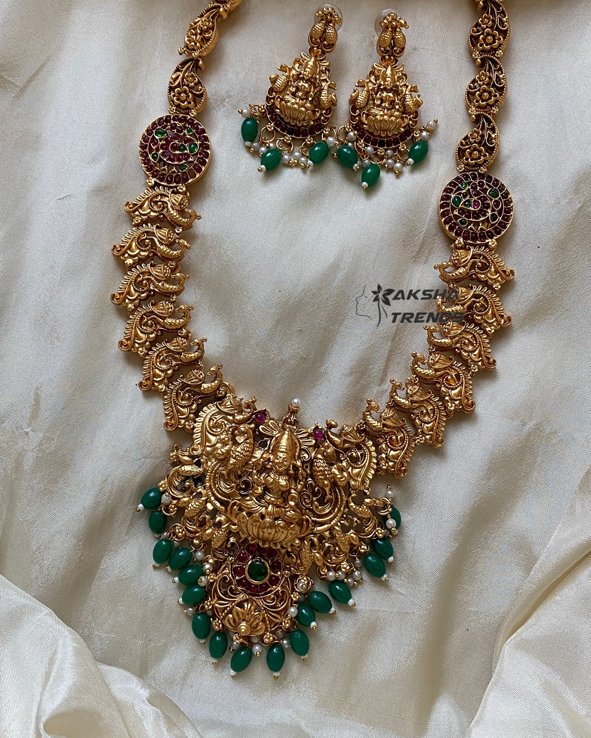 Agalya Bridal haram -Green Aksha Trends
