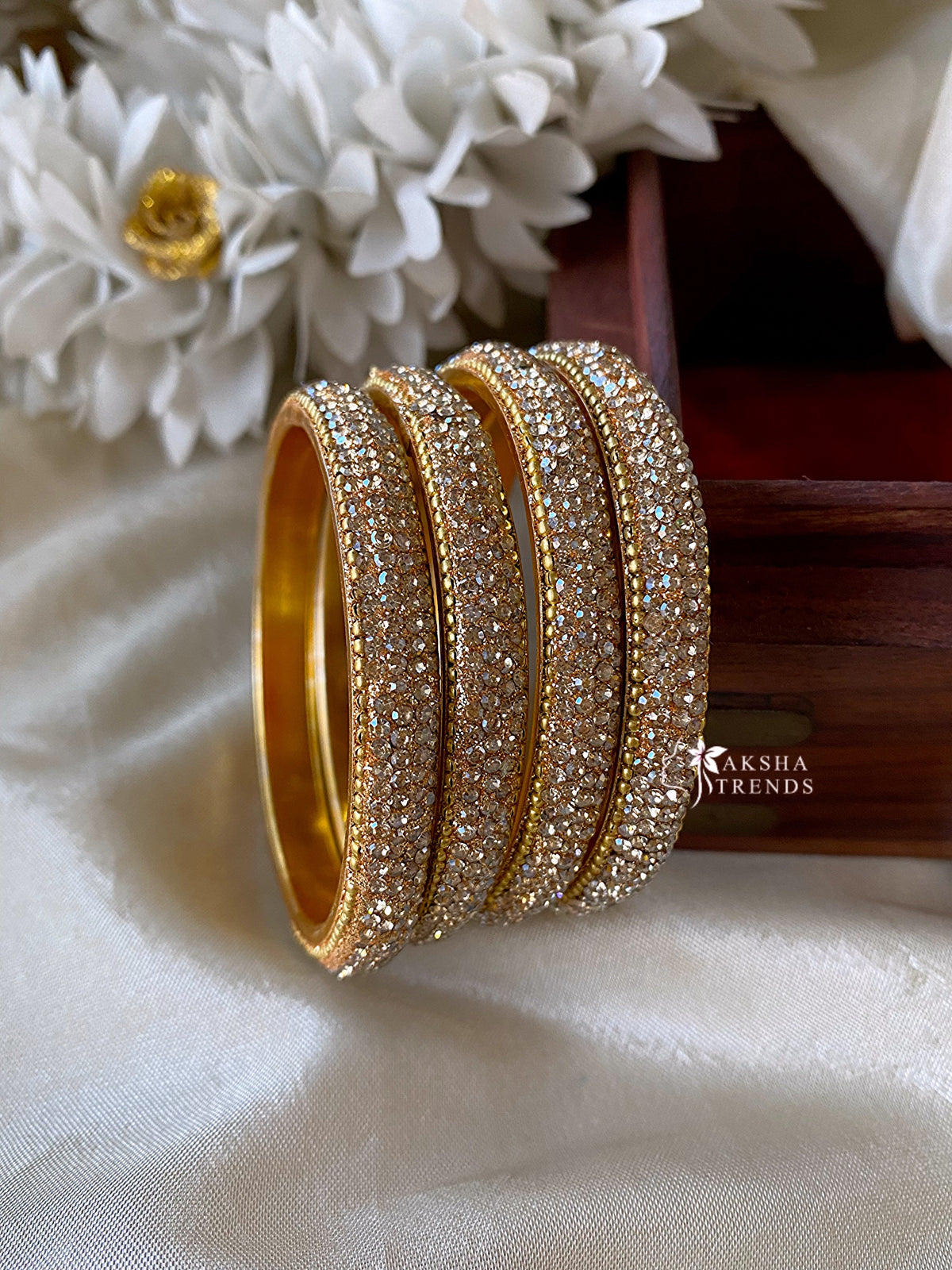 Kids gold stone fancy bangles (4pc) Aksha Trends