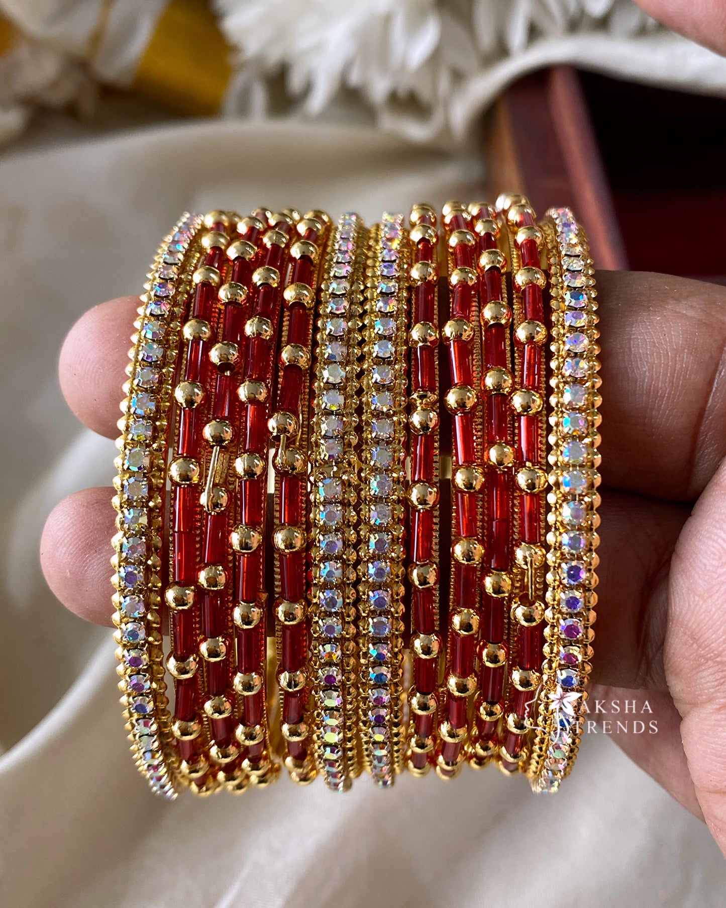 Fancy metal Bangles (12pc) Aksha Trends