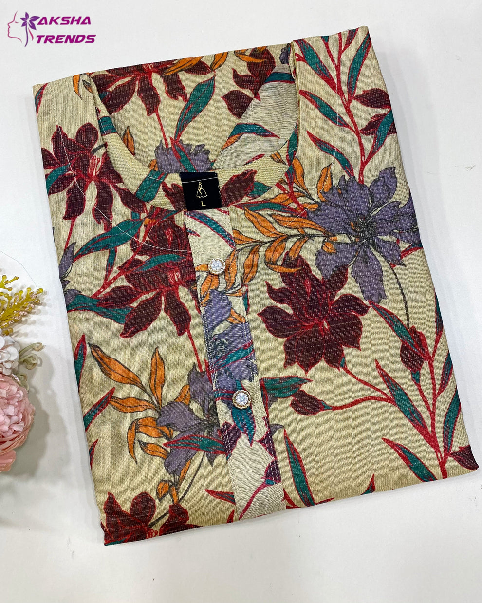 Tissue Silk Kurti (L) Aksha Trends 