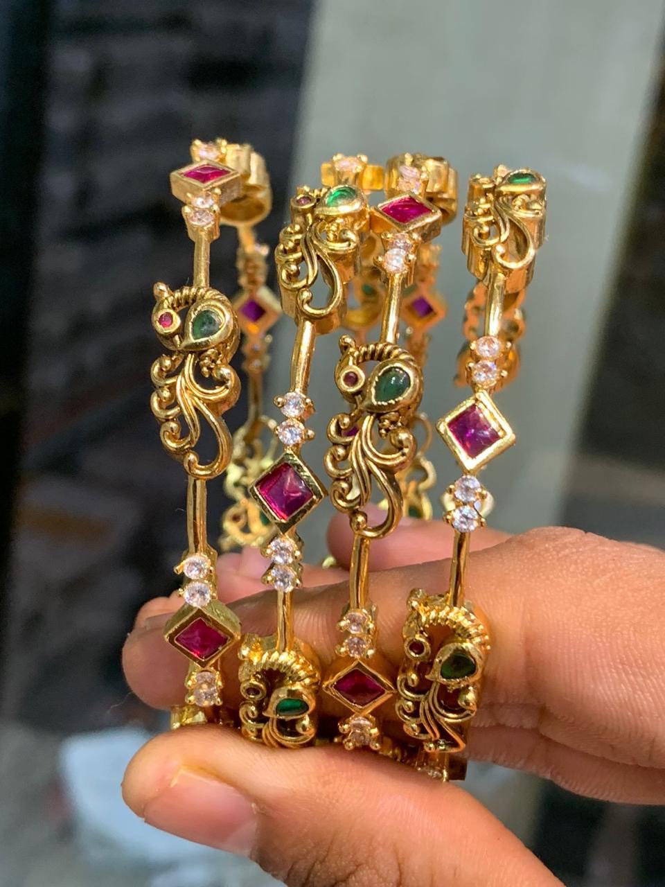 Premium peacock bangles (2pc) Aksha Trends