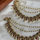 Floral stone bridal earchain Aksha Trends