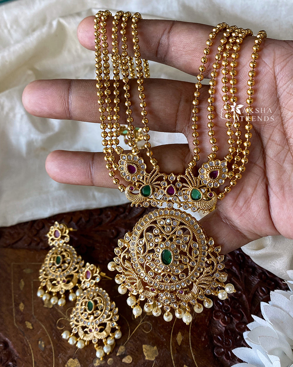 Golden Rani haram 5line Aksha Trends 