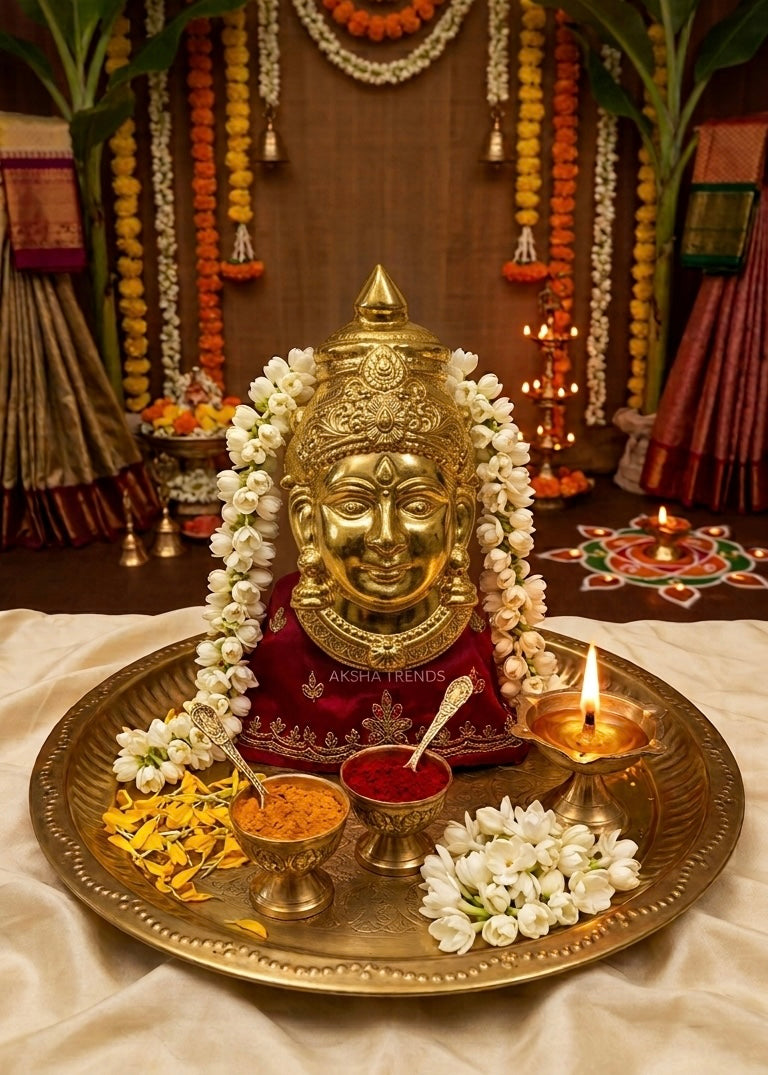 Varalakshmi Amman face Gold Aksha Trends