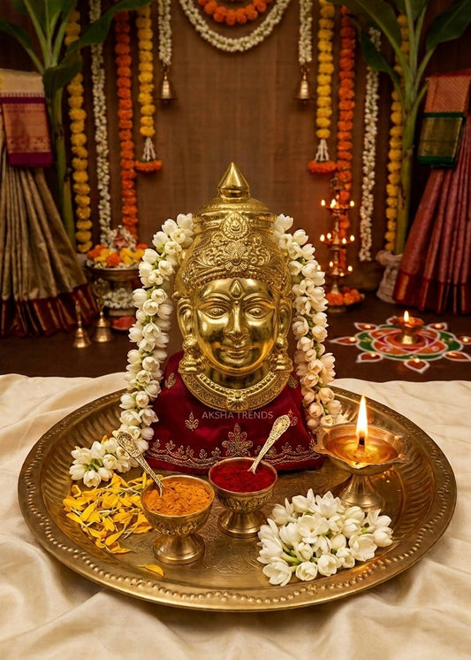 Varalakshmi Amman face Gold Aksha Trends