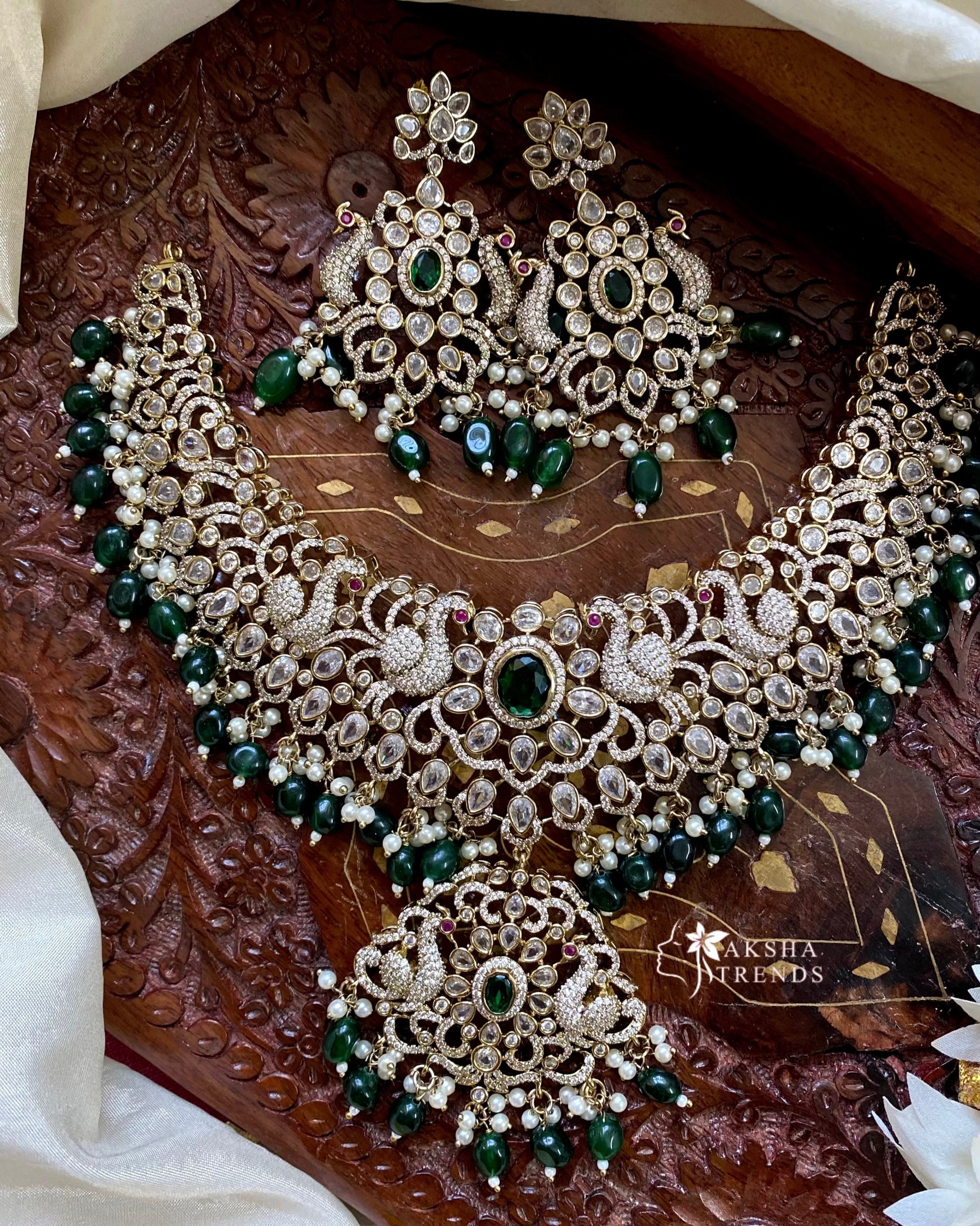 Premium Victoria bridal diamond choker -Green Aksha Trends