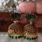 Antique Lotus Jhumka -small Aksha Trends