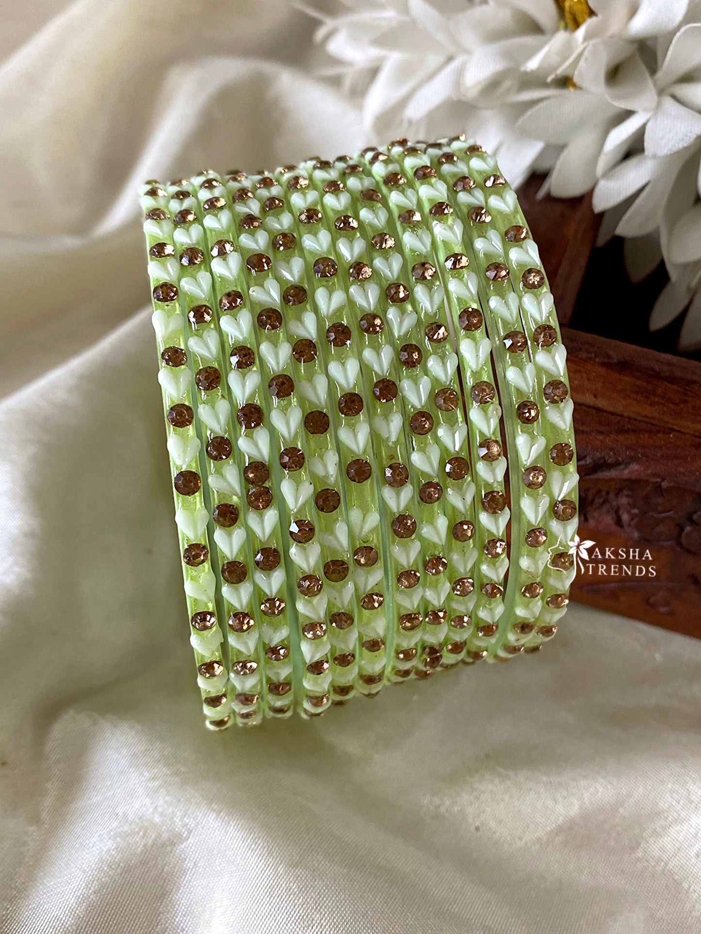 Heart Glass Bangles (12pc) Aksha Trends