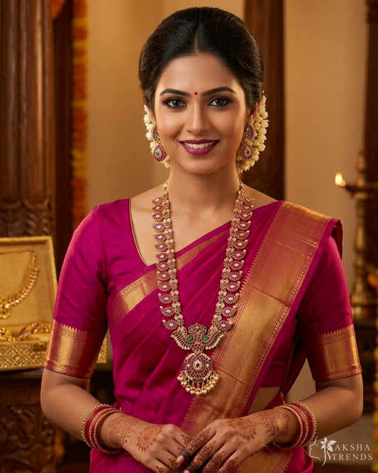 Antique Peacock Kemp haram -Pearl Aksha Trends