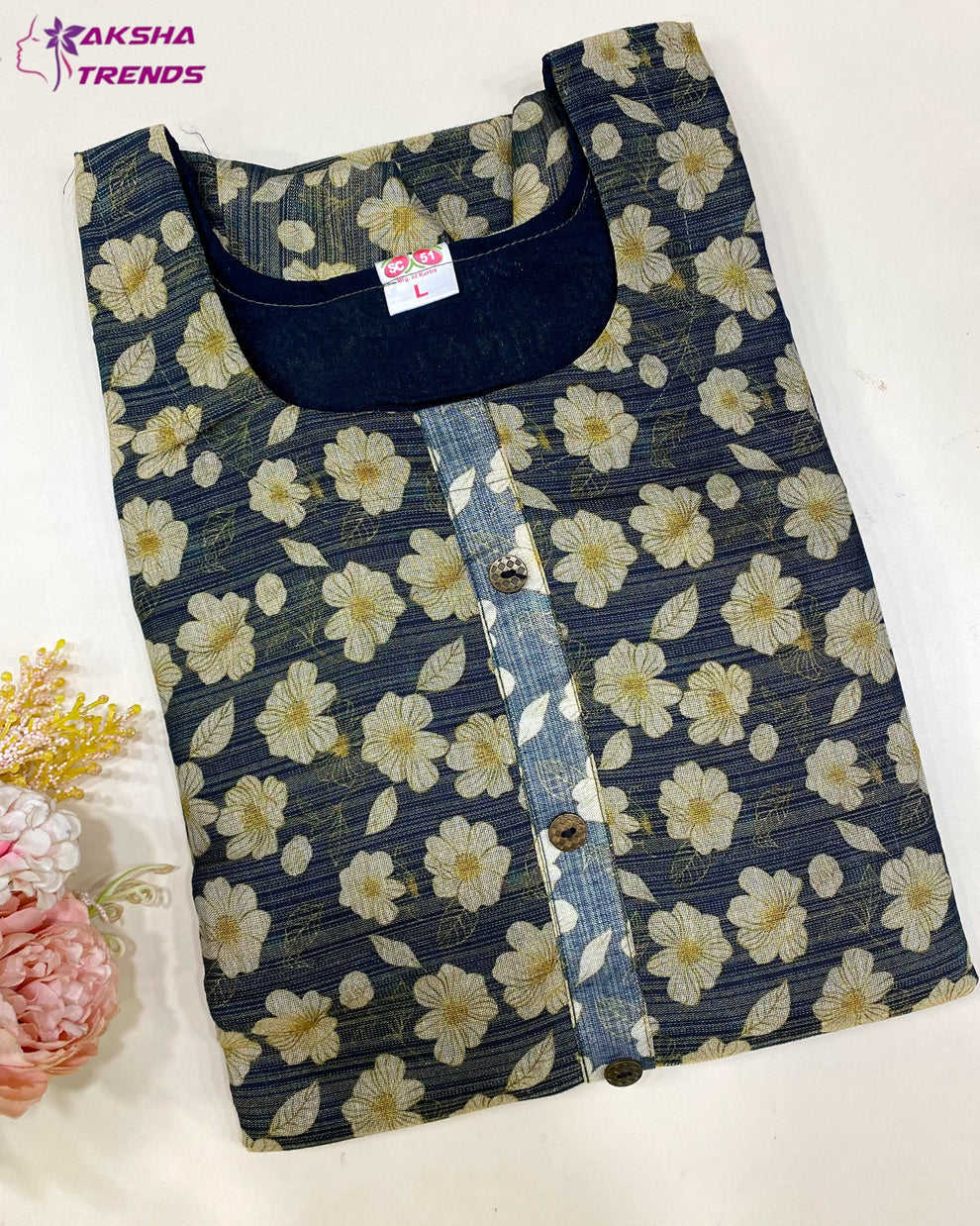 Tissue Silk Kurti (L) Aksha Trends 