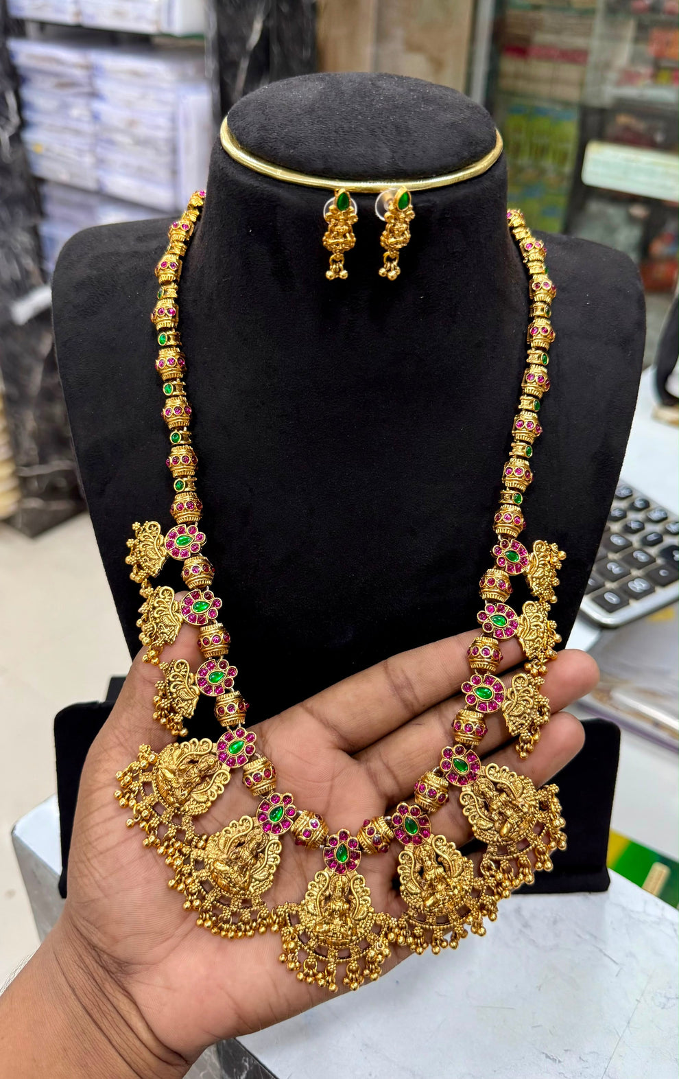 Antique lakshmi bridal haram Aksha Trends 