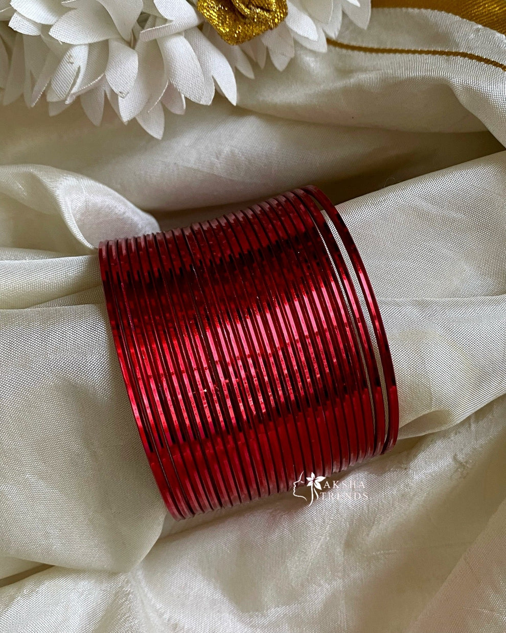 Rangoli Bangles -Red Aksha Trends 