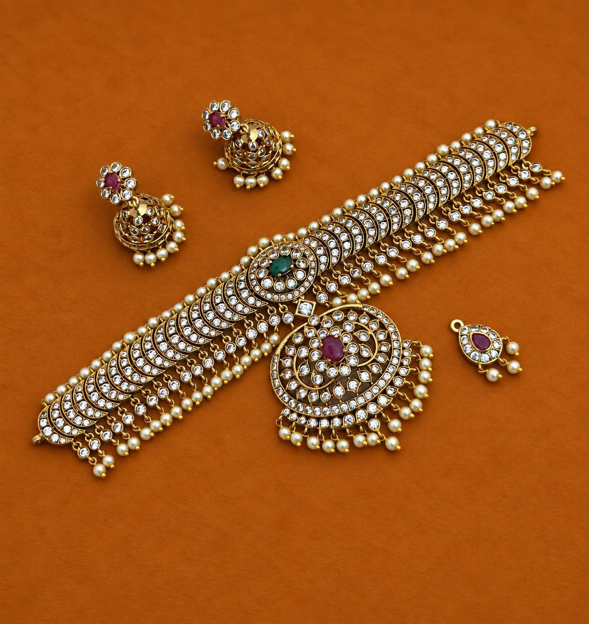 3in1 bridal pearl choker Aksha Trends