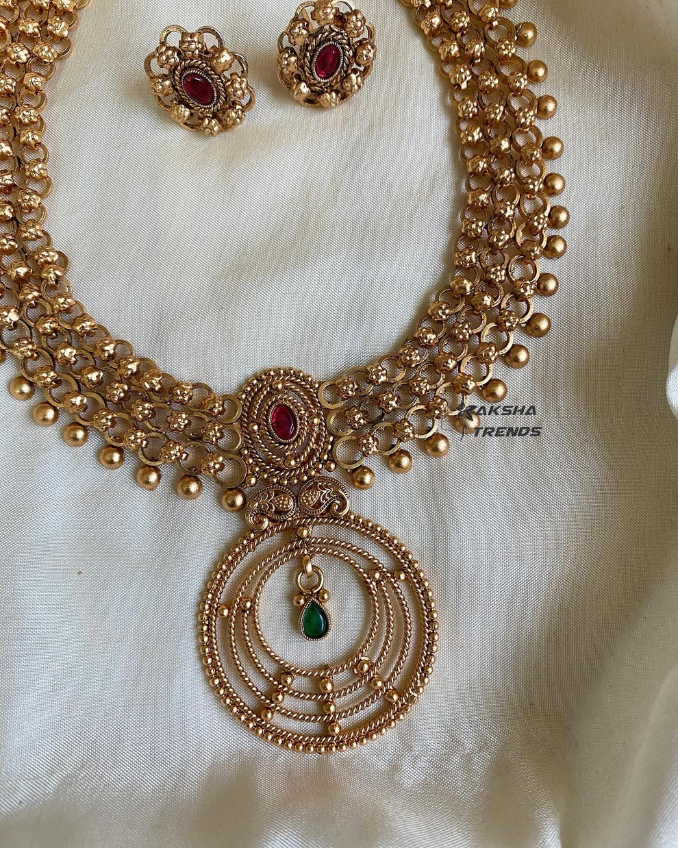 Golden Antique Necklace Aksha Trends 