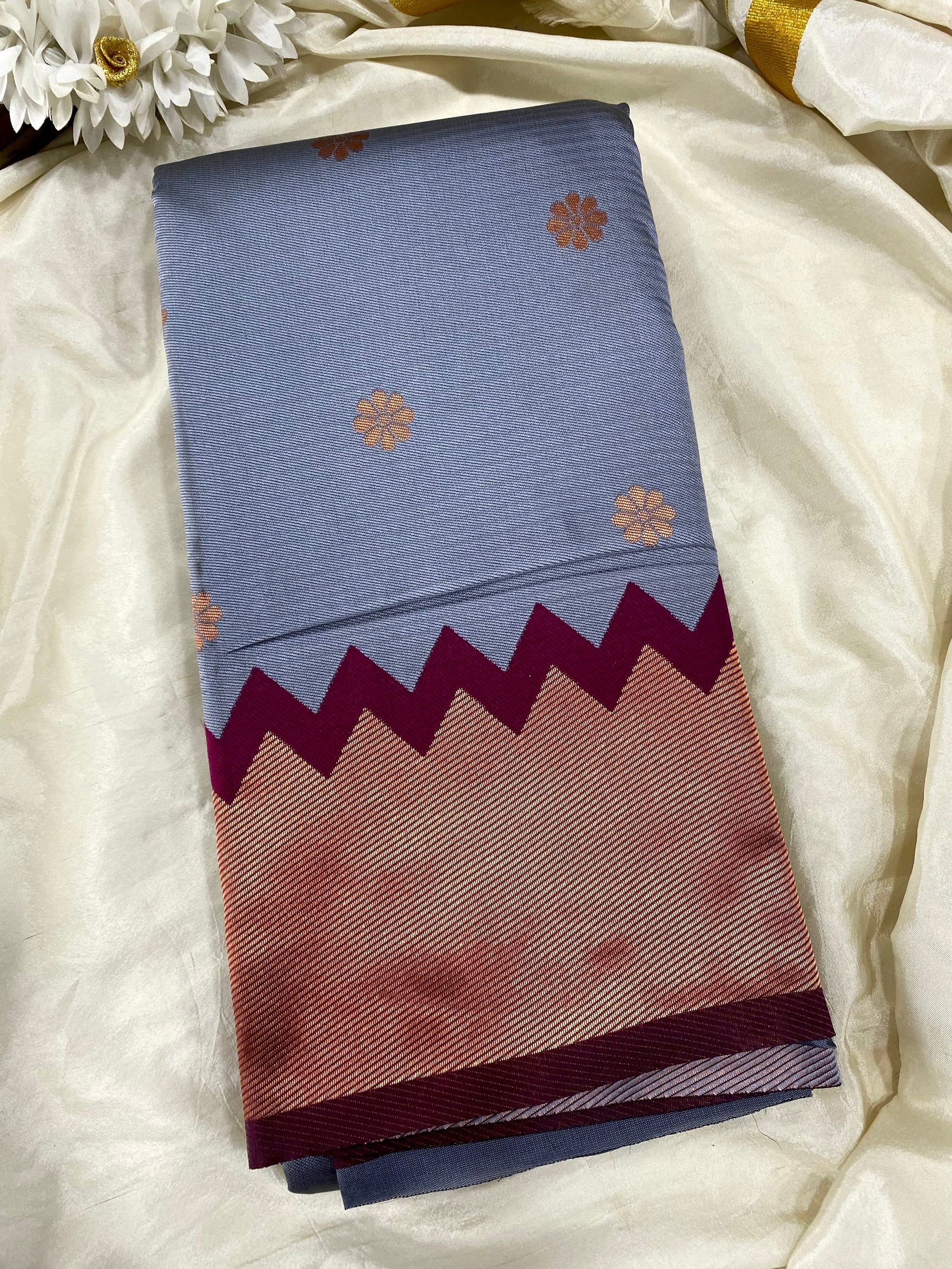 Gopuram Semi Silk saree Aksha Trends