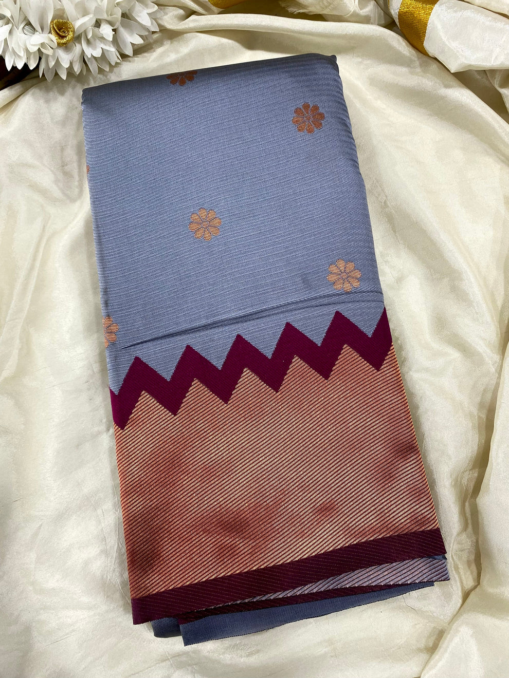 Gopuram Semi Silk saree Aksha Trends 