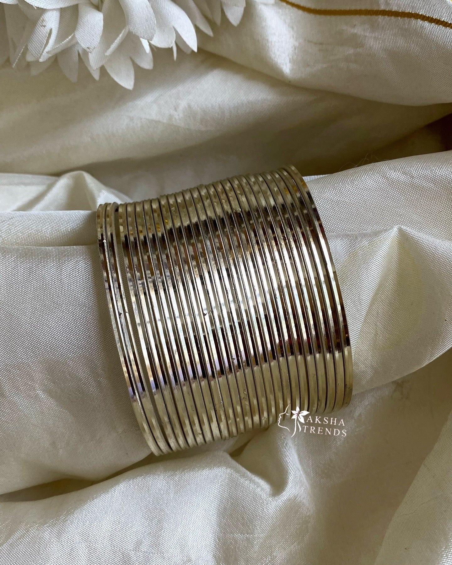 Rangoli Bangles -Silver Aksha Trends