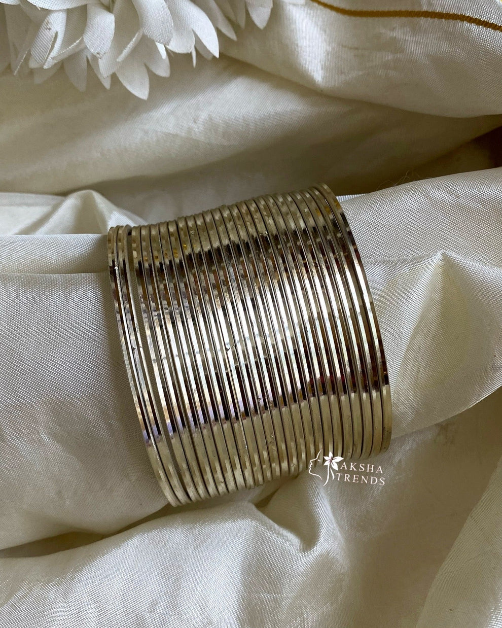 Rangoli Bangles -Silver Aksha Trends 
