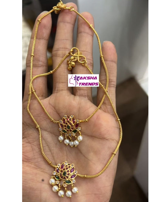 Premium lotus kemp Anklet / kolusu Aksha Trends