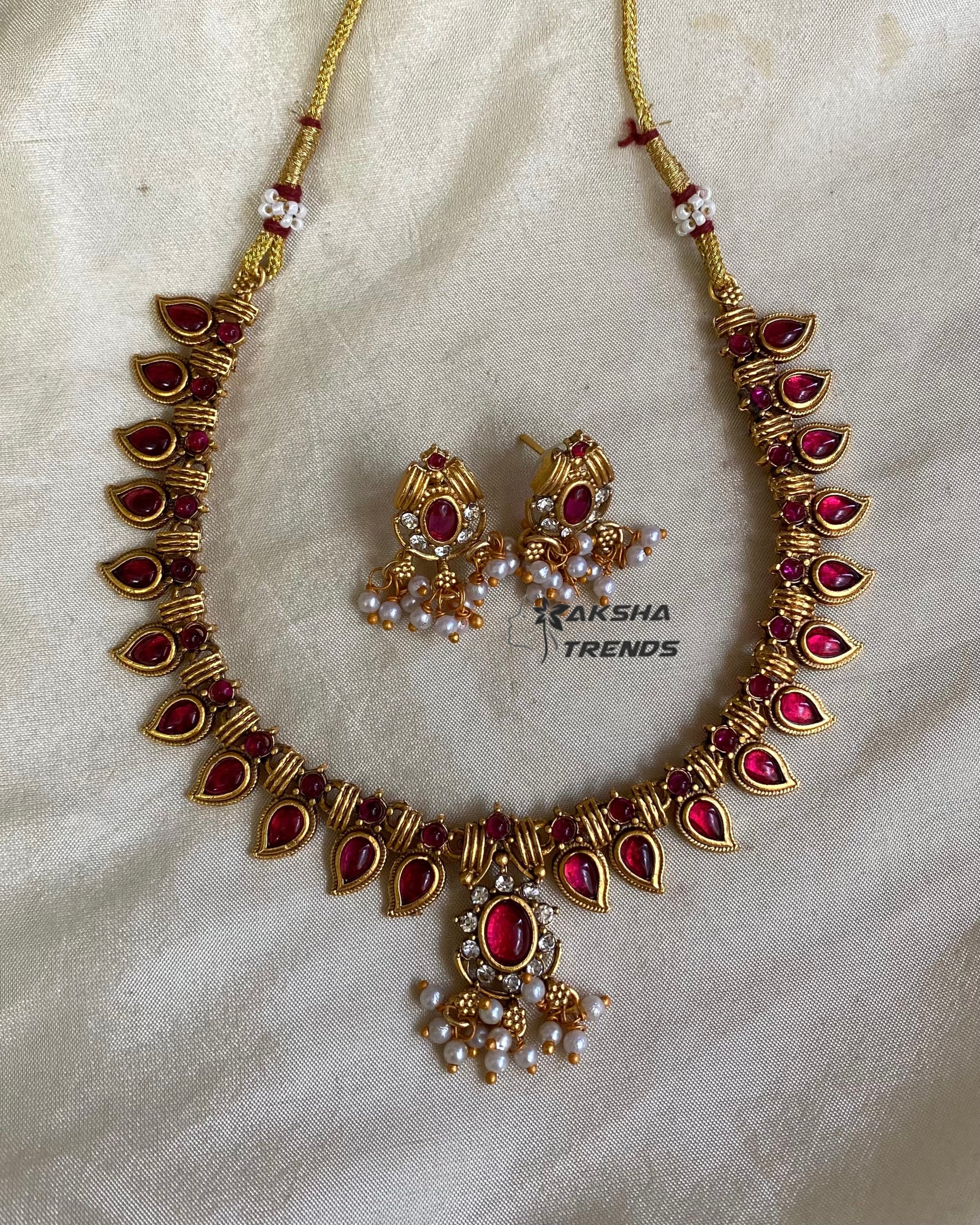 Antique Palakka Necklace – Aksha Trends - Main Image