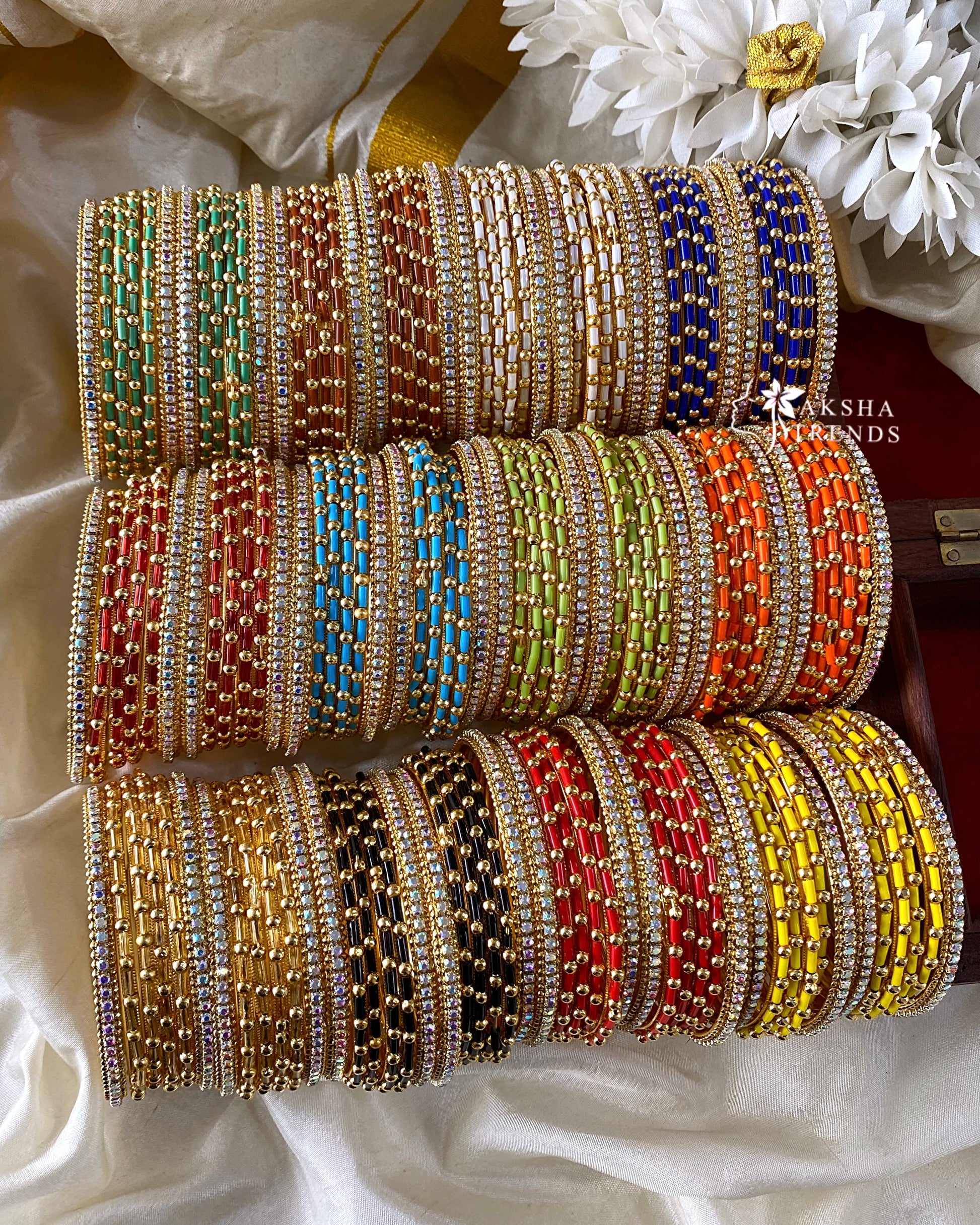 Fancy metal Bangles (12pc) Aksha Trends