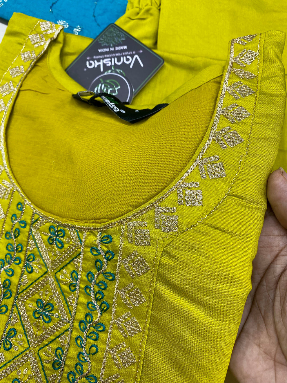 Cotton Silk Kurti Set -Yellow Aksha Trends 