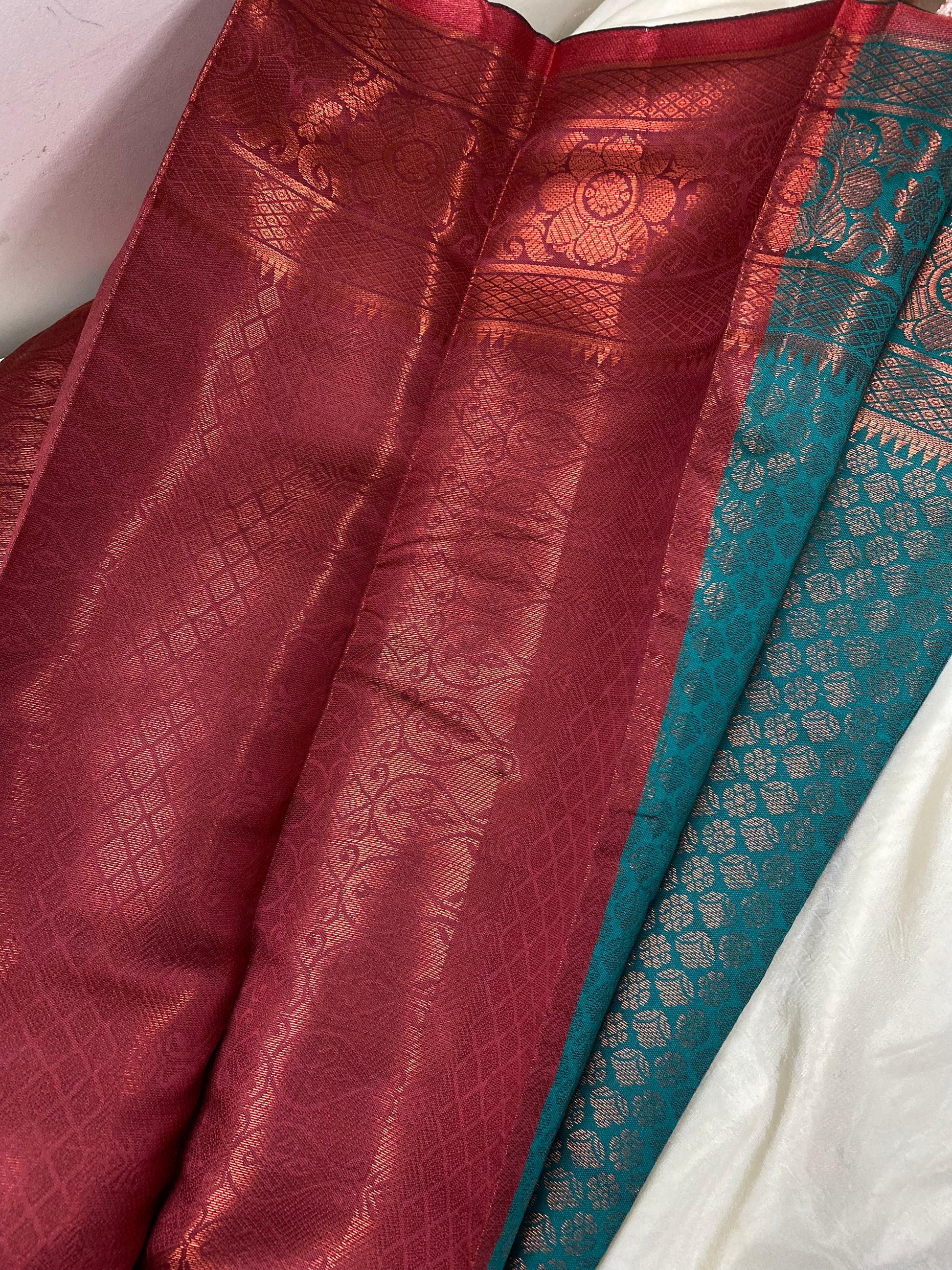 Copper Softy Saree Aksha Trends