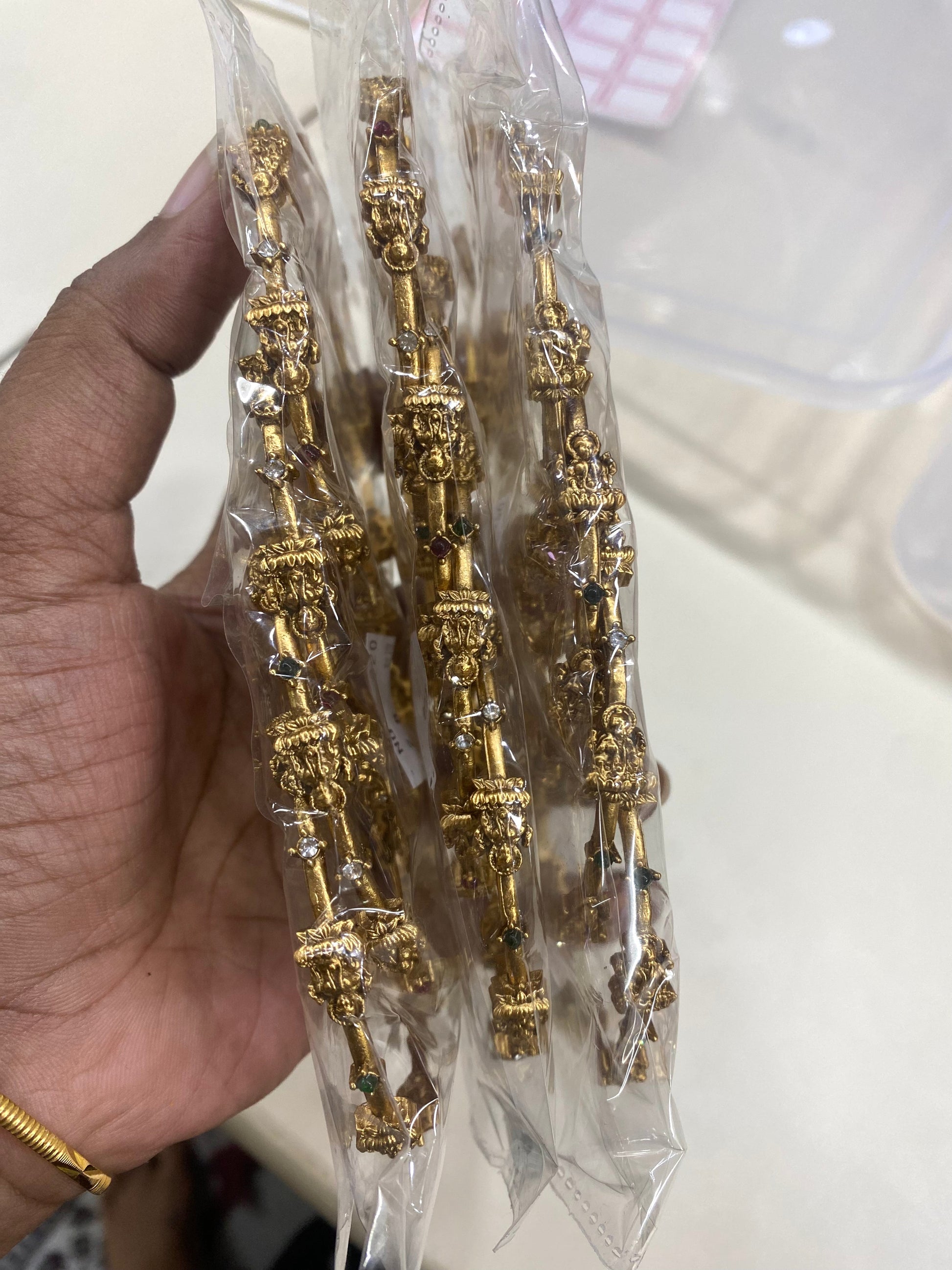Antique Lakshmi stone bangles (4pc) Aksha Trends