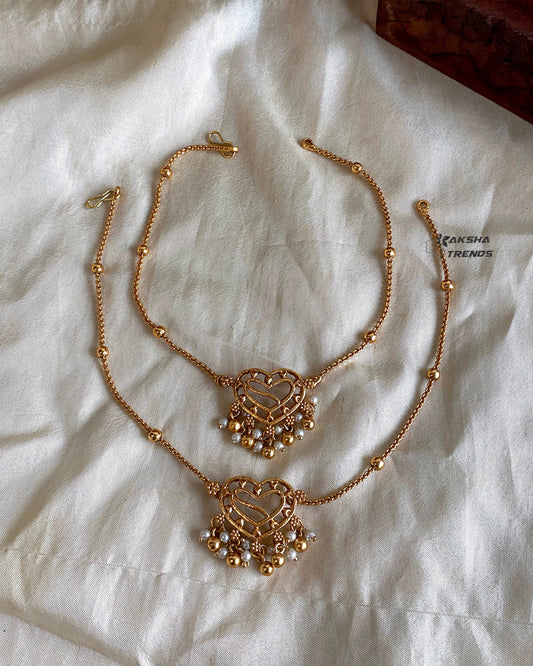 Antique Heart Anklet / kolusu (10.5 inch) Aksha Trends