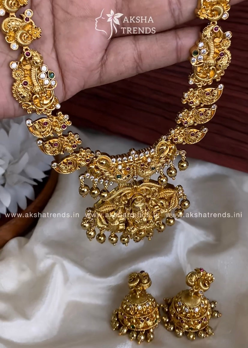 Golden Nagasi bridal necklace Aksha Trends 
