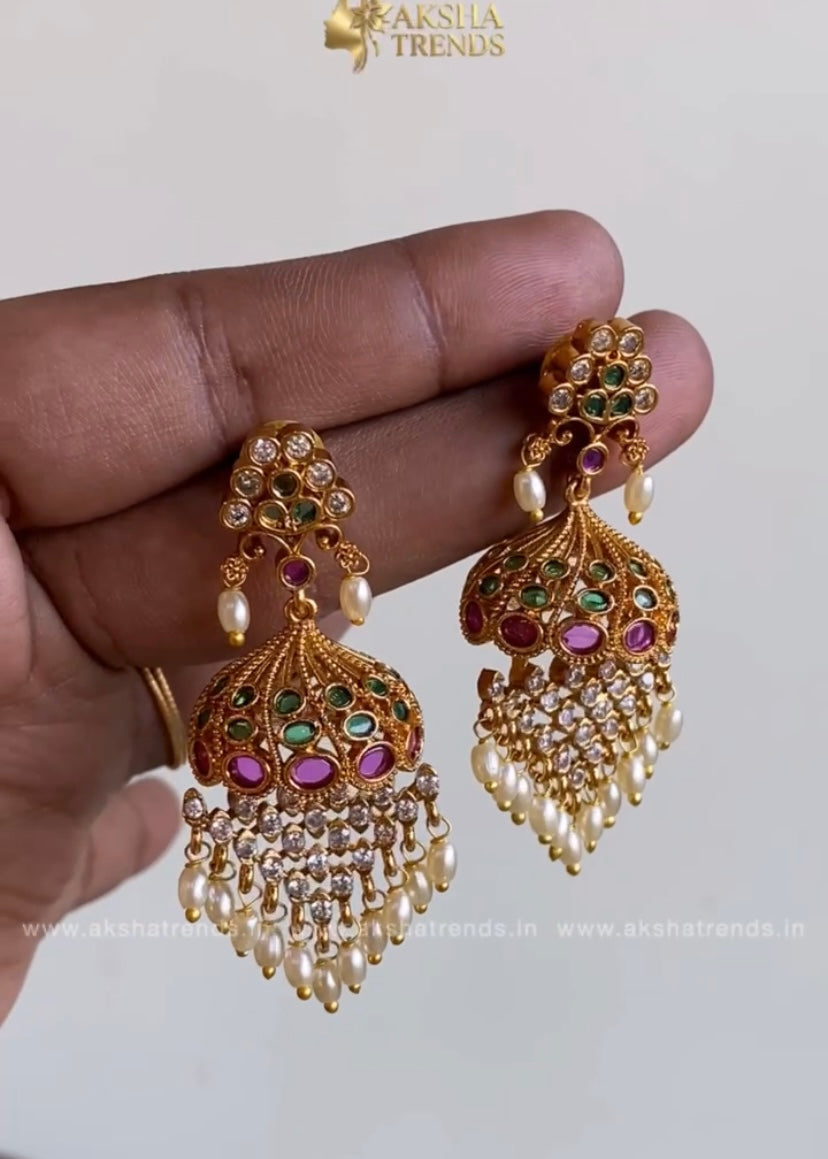 Premium pearl drop jhumka Aksha Trends