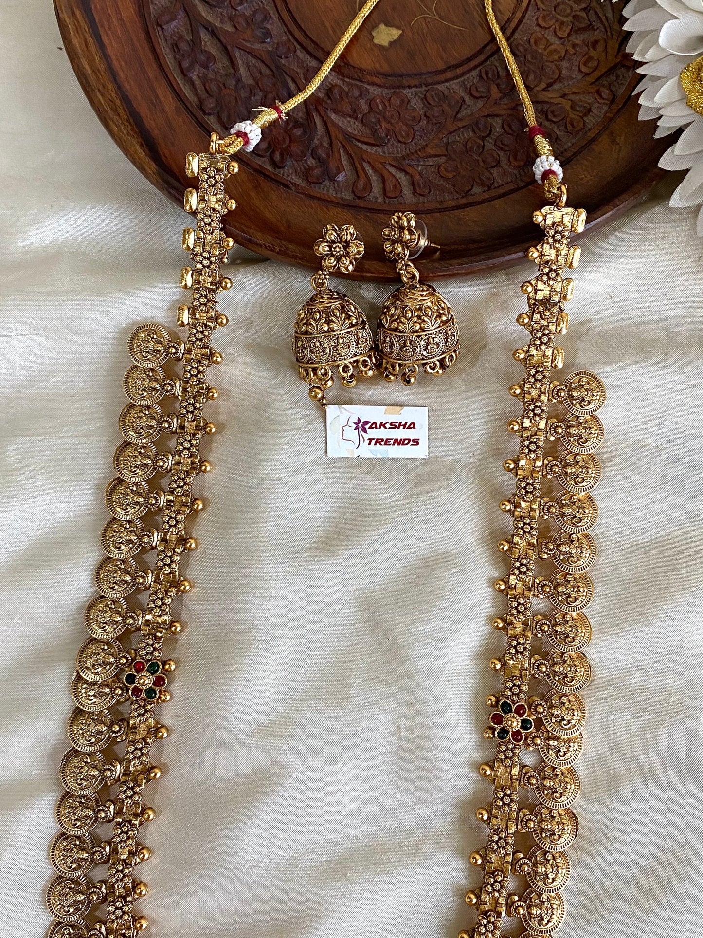 Antique Kasumalai bridal haram Aksha Trends