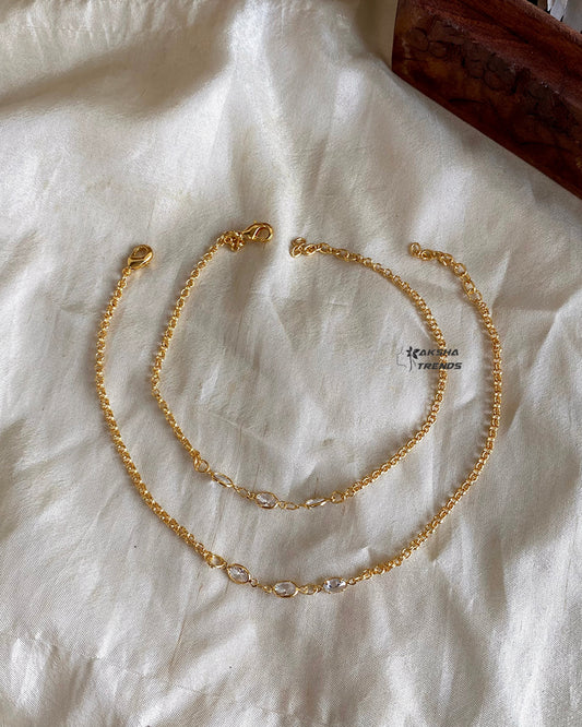 Fancy gold Anklet / kolasu Aksha Trends
