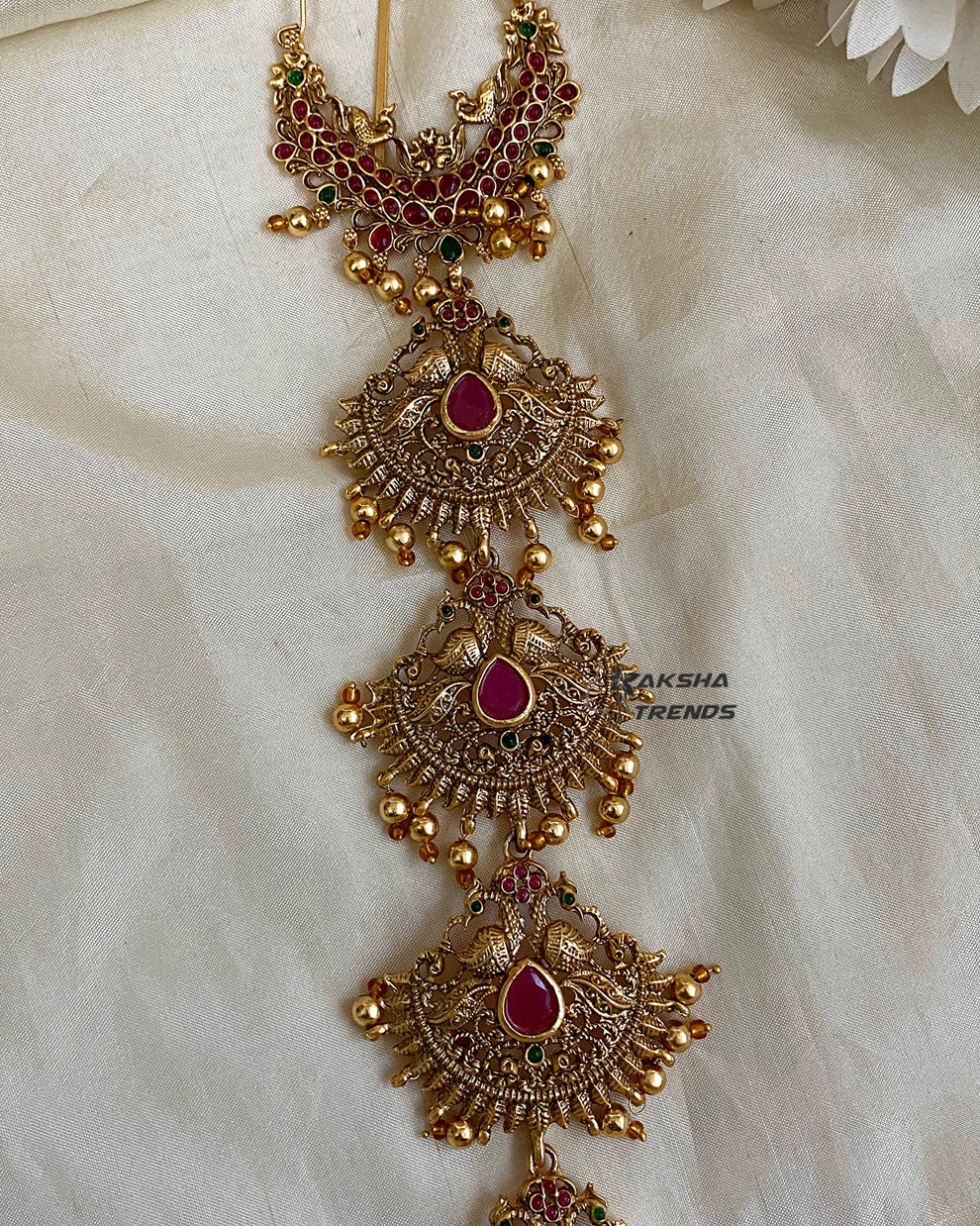 Jadai billa peacock ruby -short Aksha Trends 
