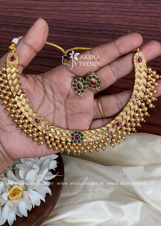 Bridal gold Necklace Aksha Trends